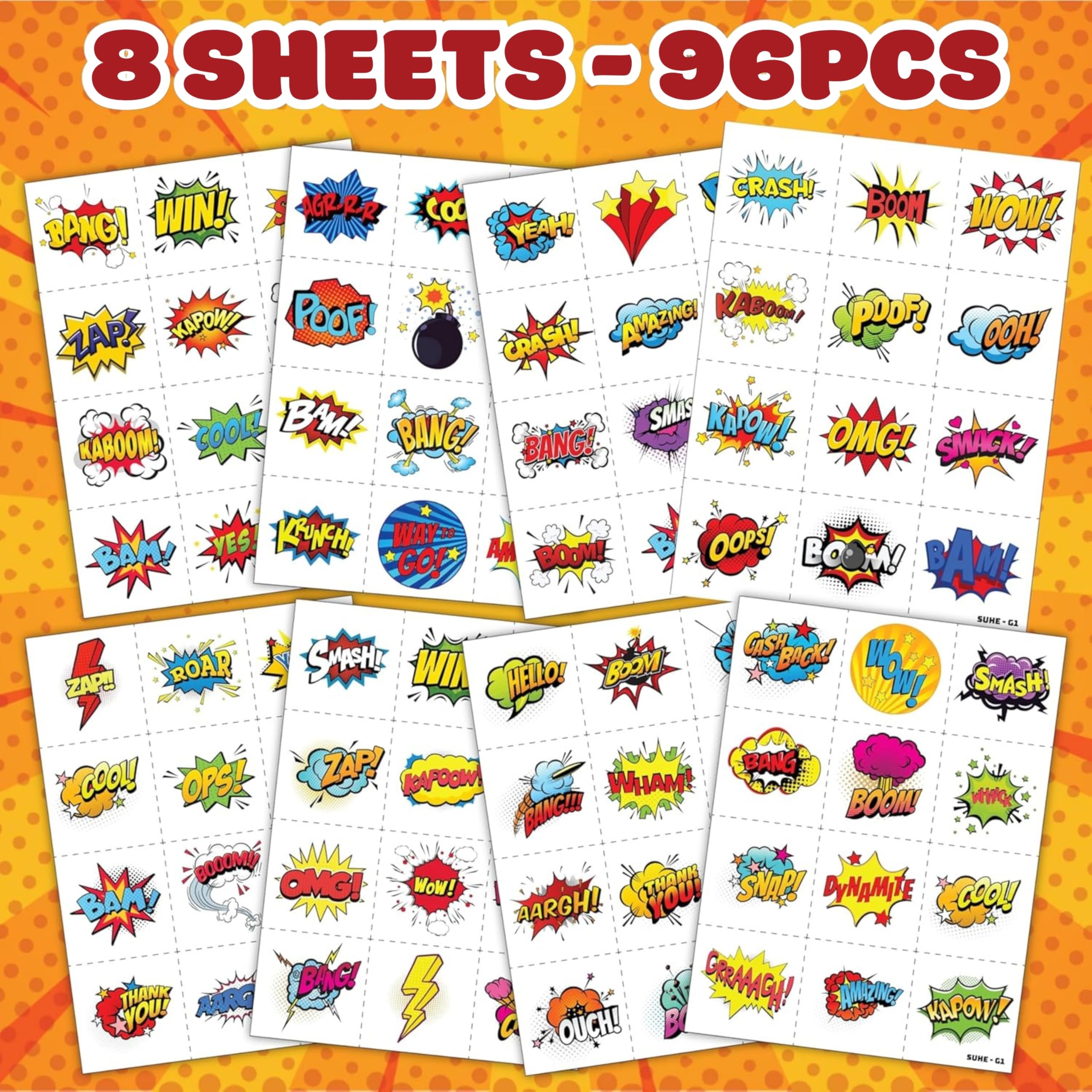 Generic Hero Tattoos: skin-friendly, non-toxic for all kids.