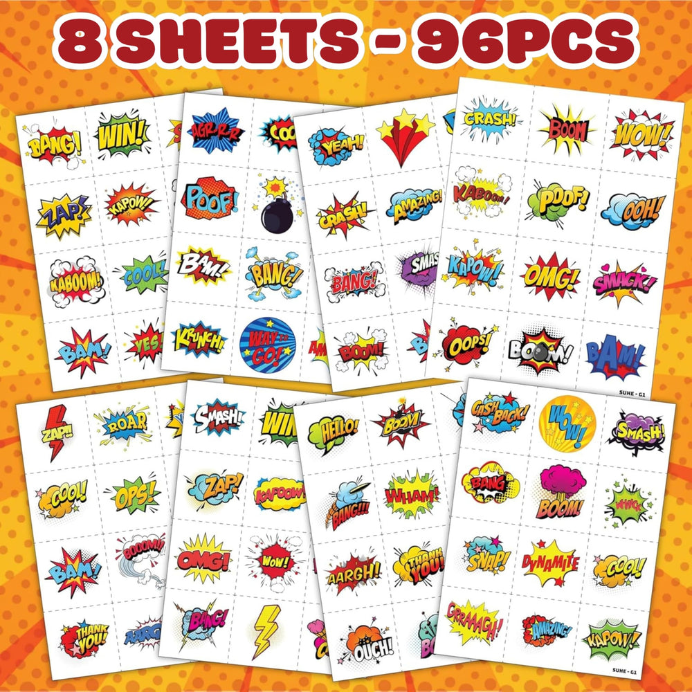 Generic Hero Tattoos: skin-friendly, non-toxic for all kids.