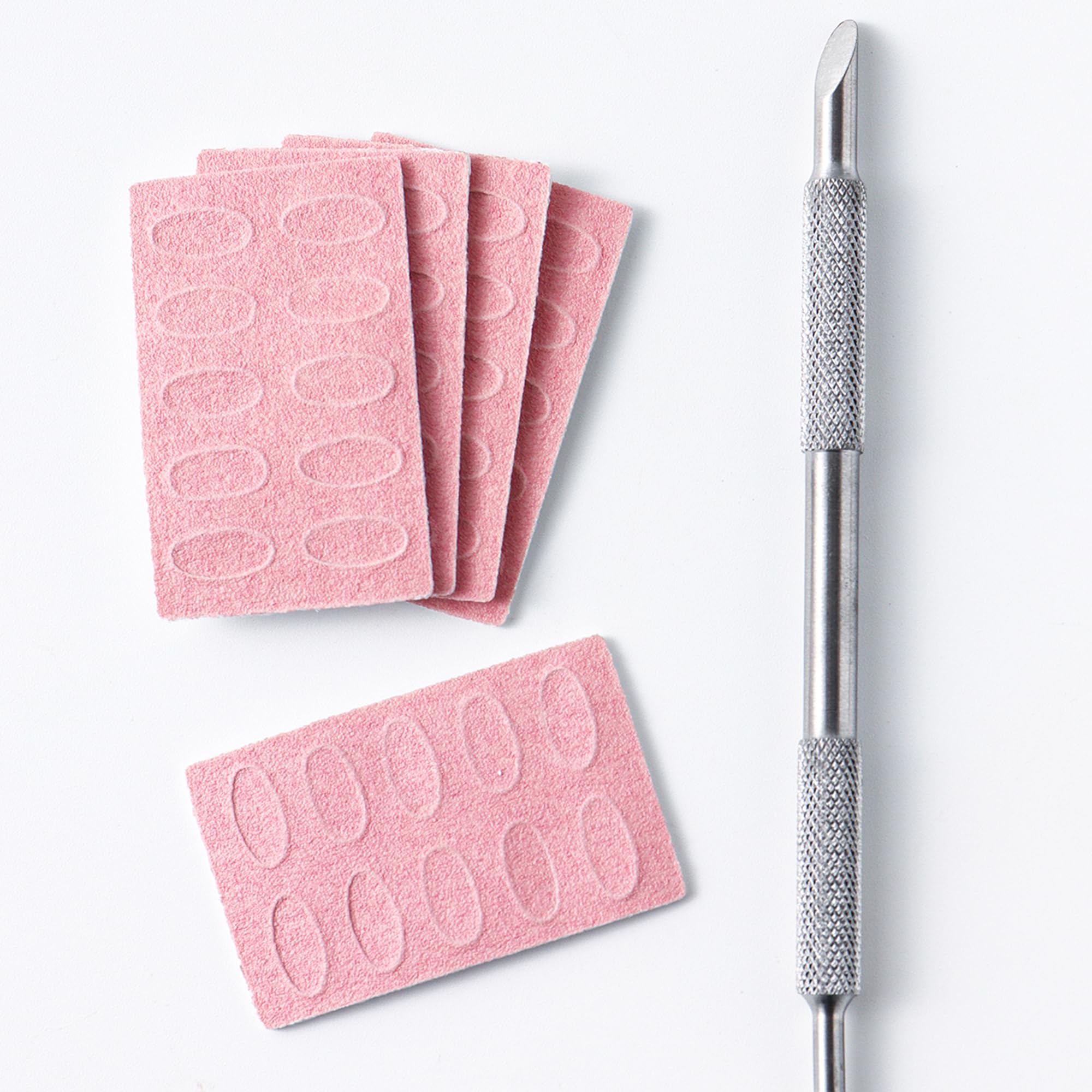 Generic self-adhesive back sandpaper enables quick, hygienic sheet changes.