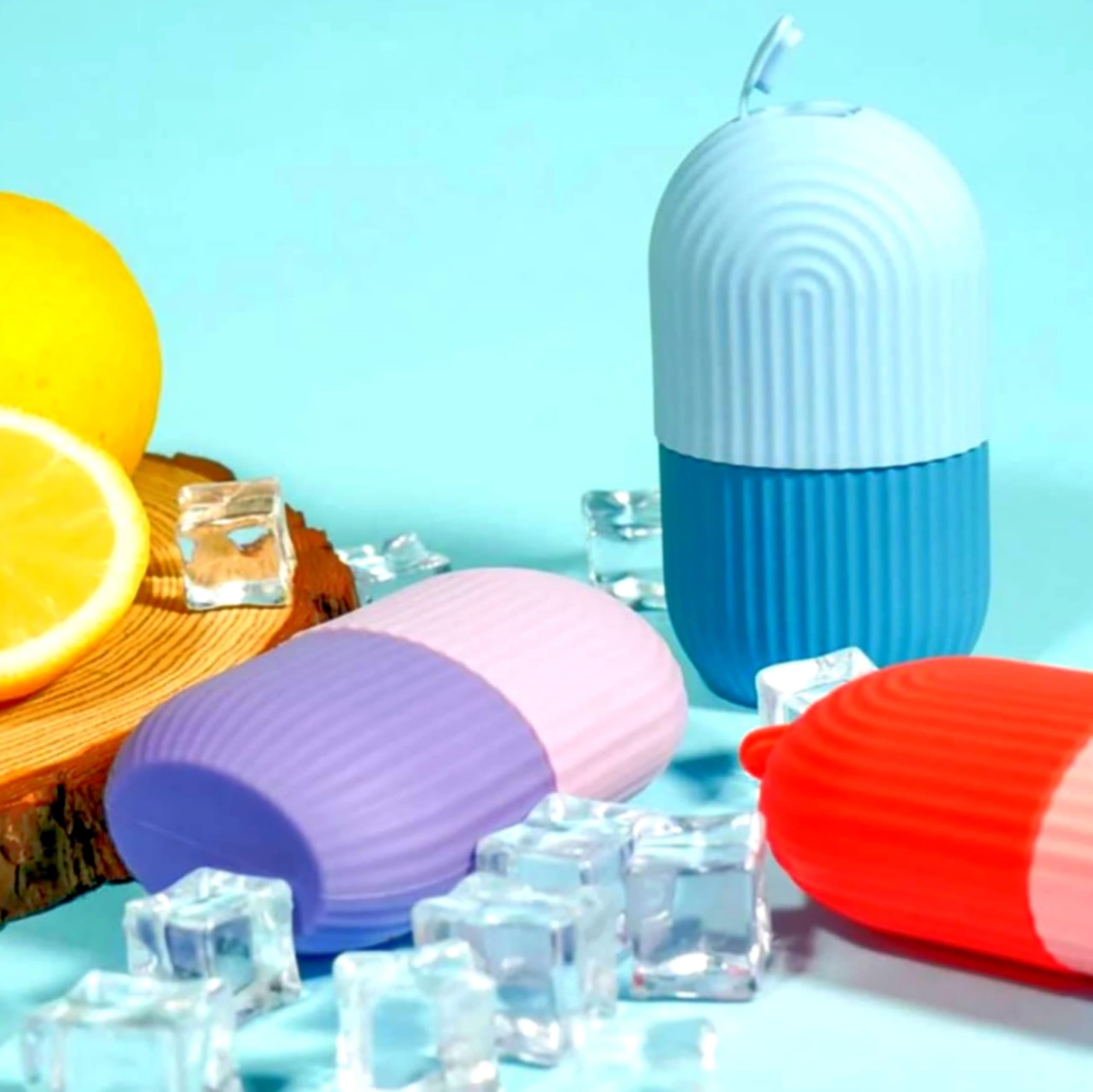 Generic silicone ice mold refillable cube for creating fresh cooling sessions.