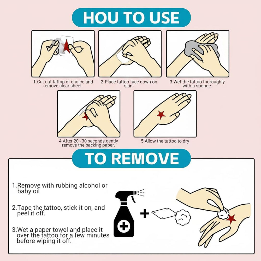 Generic tatuajes temporales K-Pop, fáciles de aplicar para entretenimiento en casa.