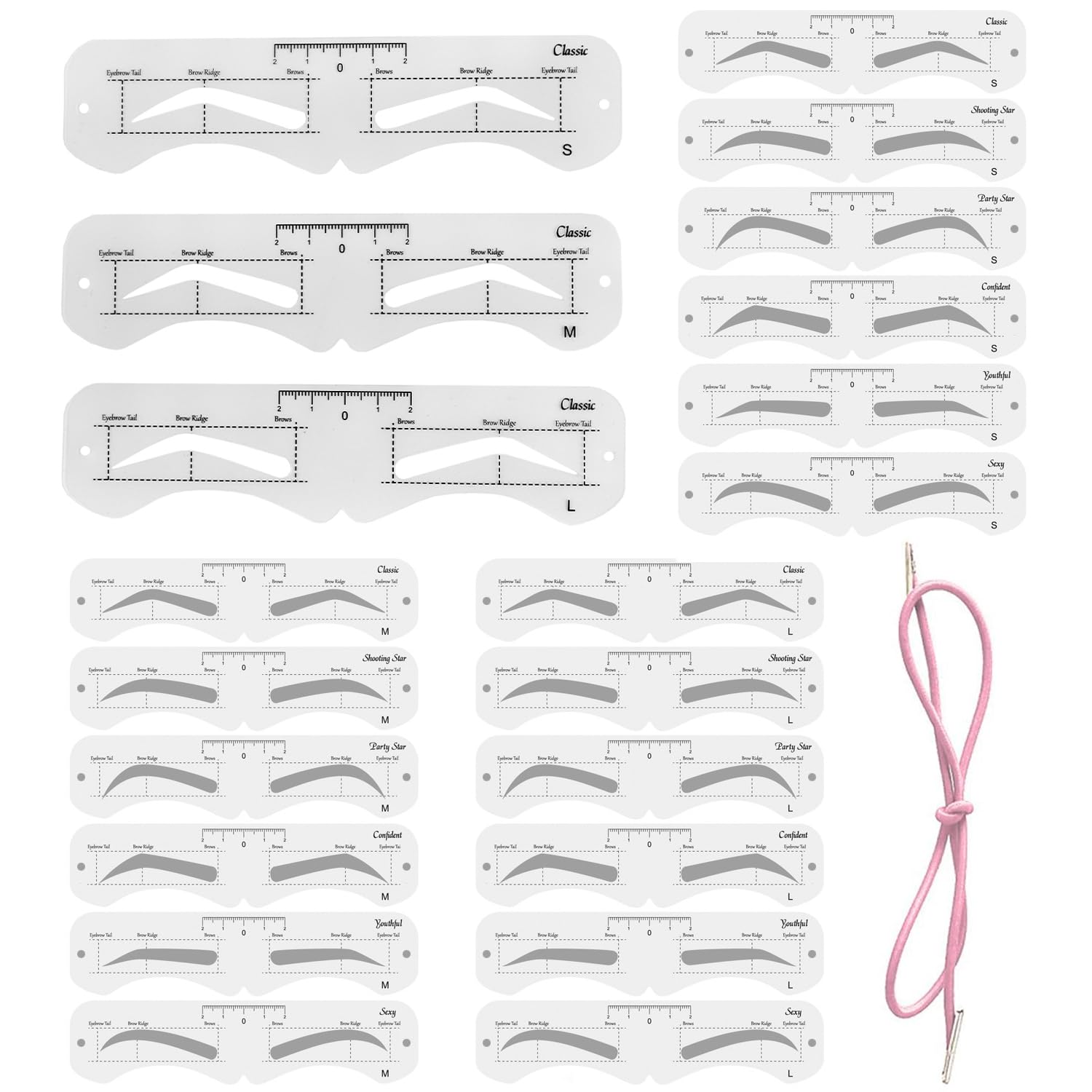 Plantillas genéricas para cejas: tres tallas para adaptar formas faciales