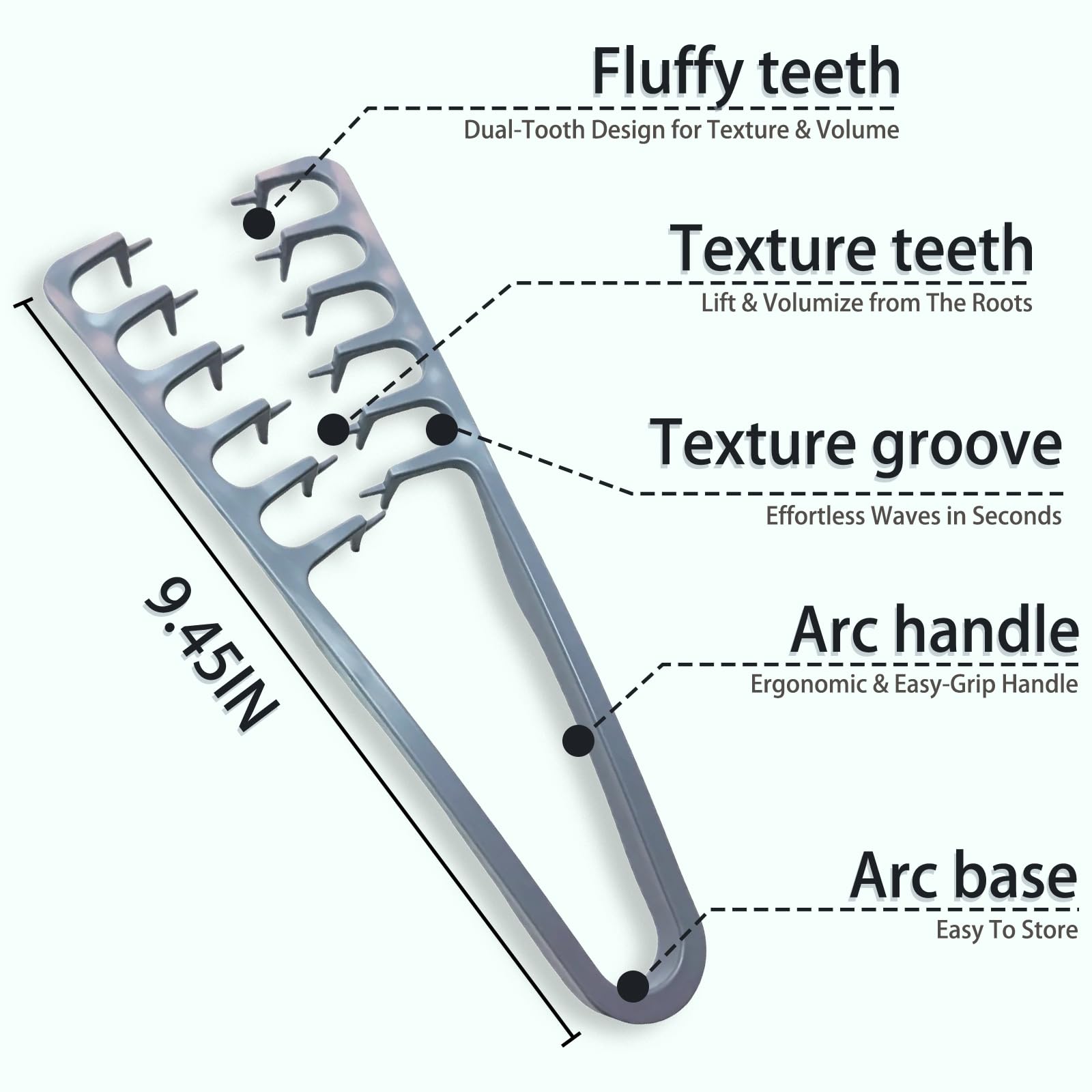 Generic Volumizing Texture Comb root lift bangs for seamless fringe styling.