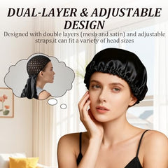 Genérico envolvente para cabello grueso o trenzado, cómodo y espacioso.