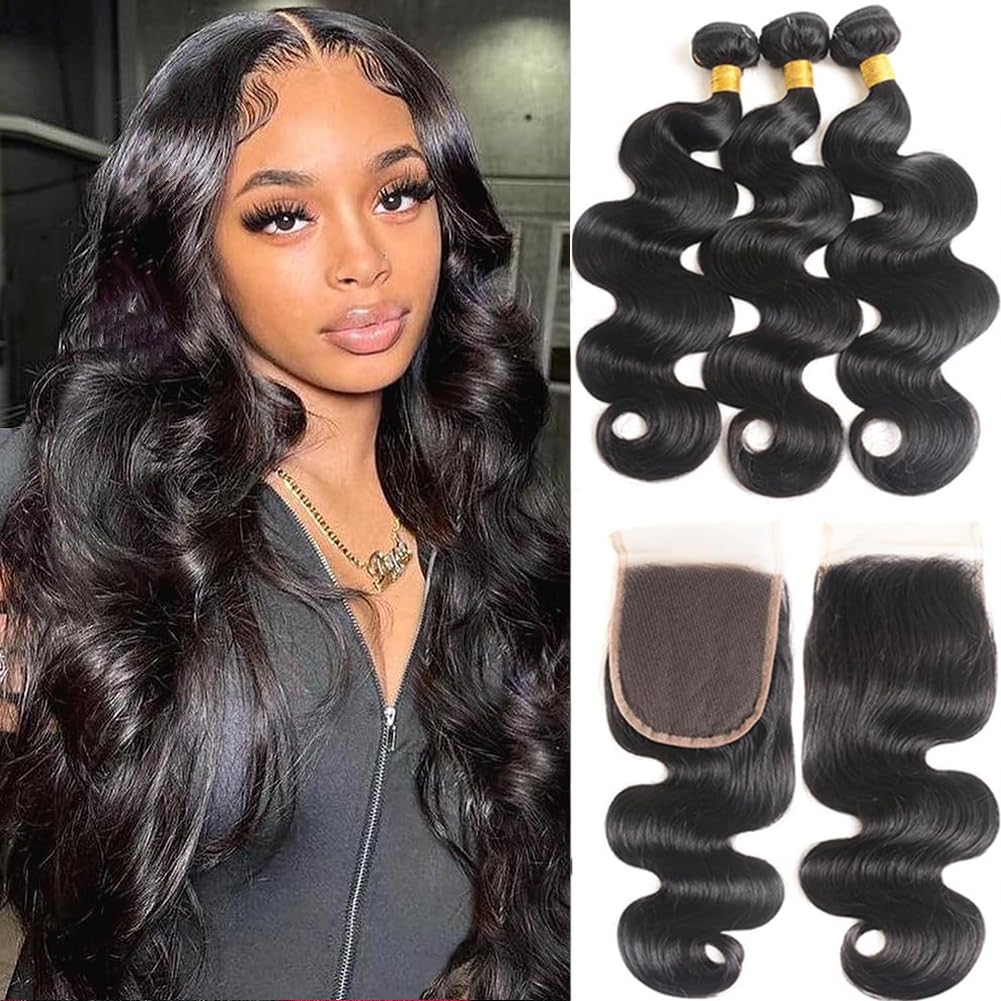 Generous Bundles closure 4x4 free part lace promotes natural parting.