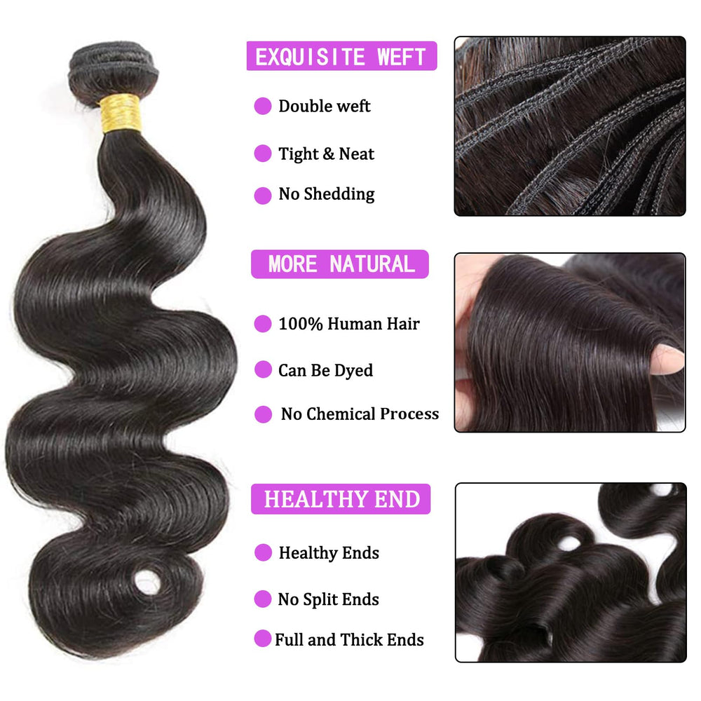 Generous Bundles natural black color shines with realistic texture.
