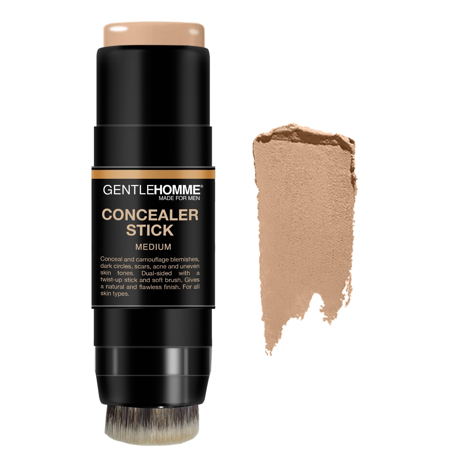 Gentlehomme Concealer Stick blemish cover provides a smooth, seamless finish.
