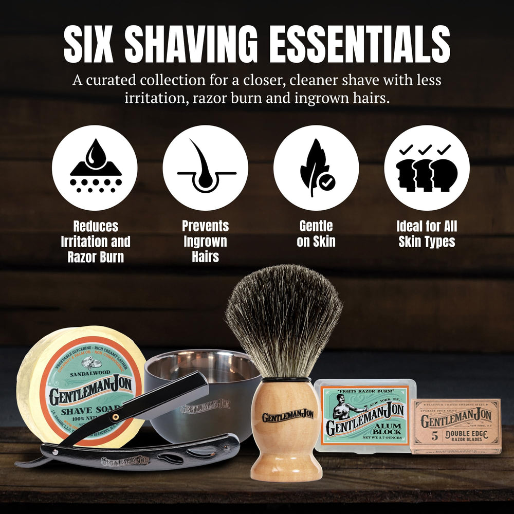 Gentleman Jon badger brush creating rich lather for a smooth shave.