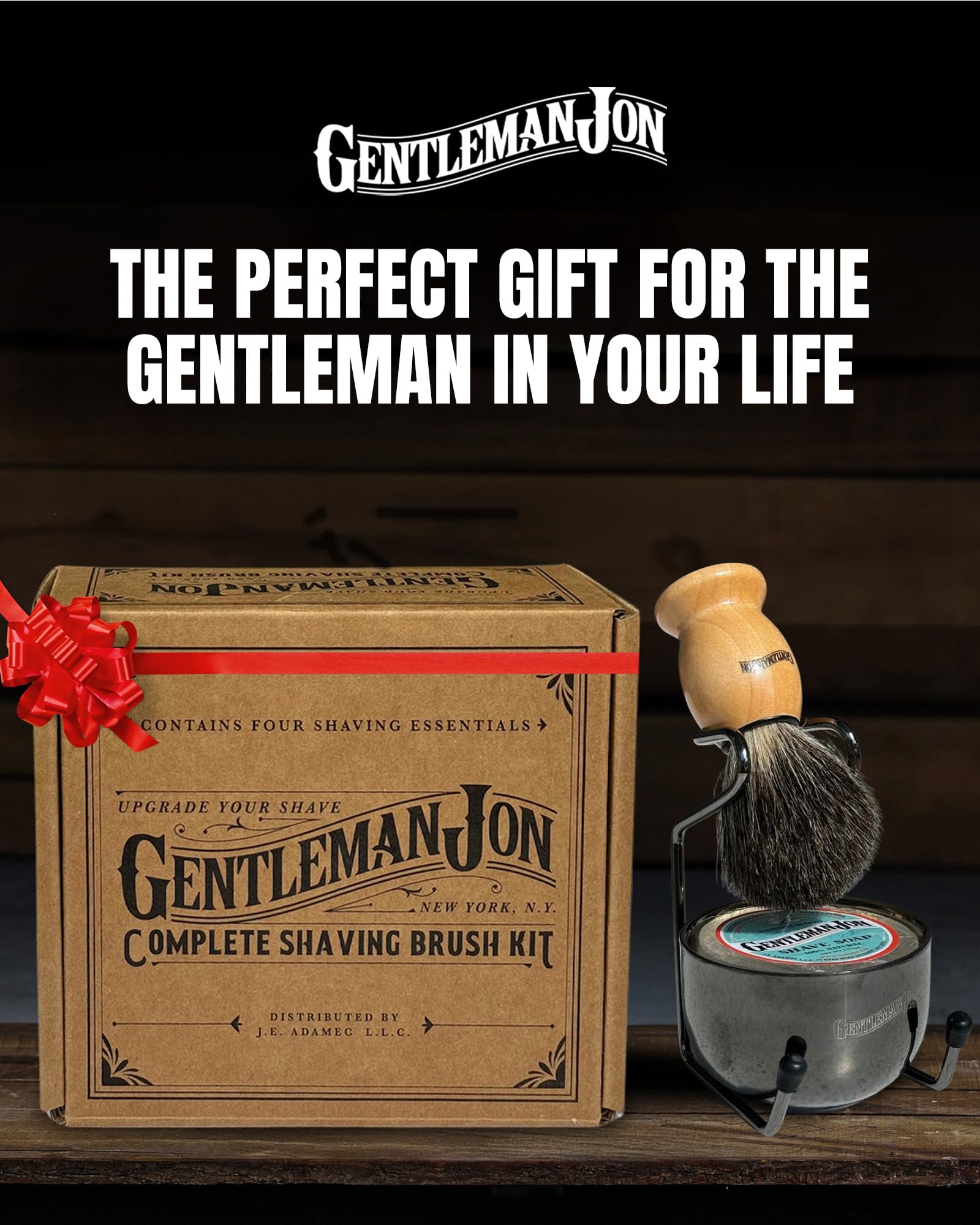 Gentleman Jon gift set display for a refined grooming gift