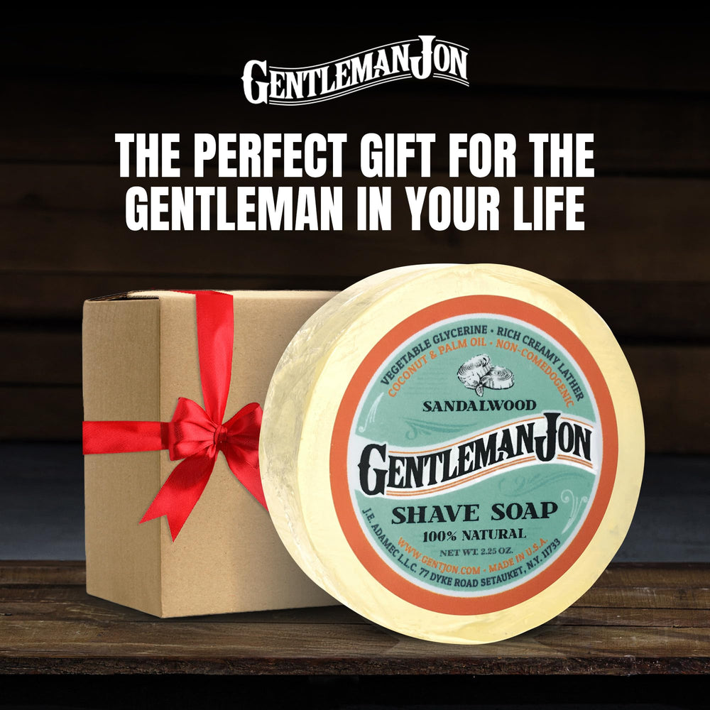 Morning shave ritual using Gentleman Jon sandalwood soap to prepare for a confident routine.