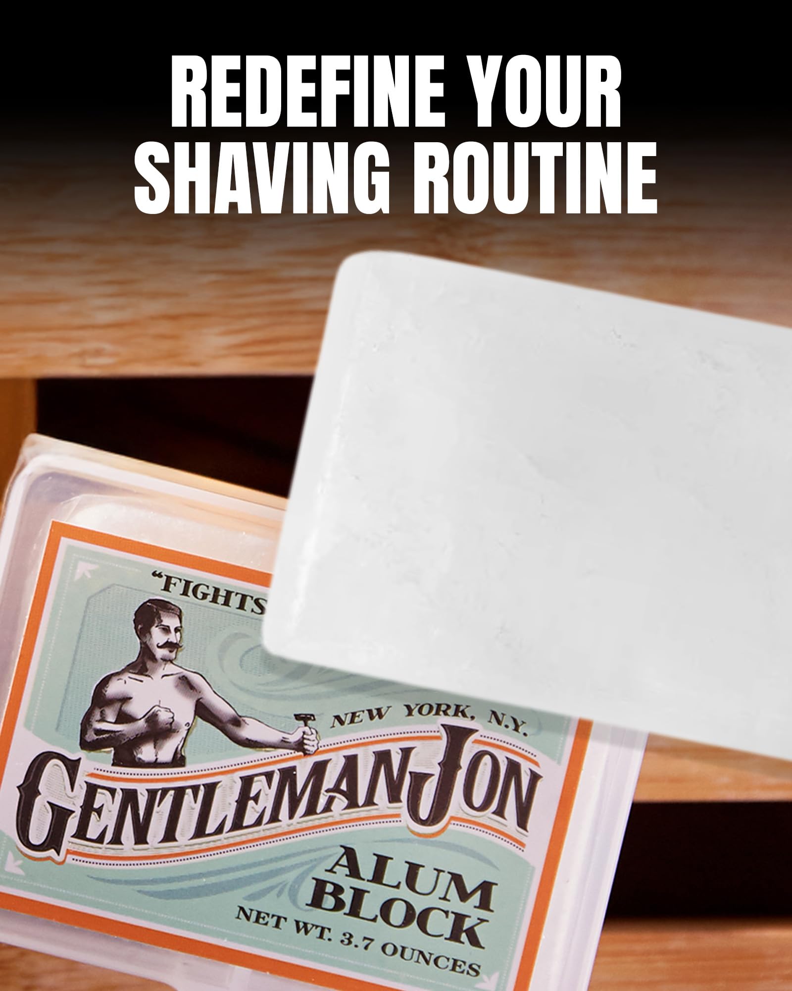 Gentleman Jon reduces razor burn with natural potassium alum.