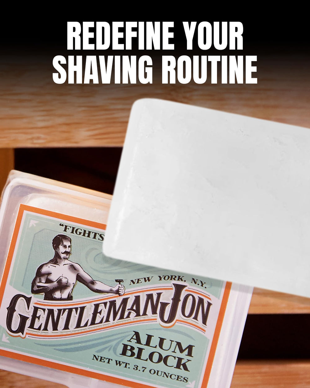 Gentleman Jon reduces razor burn with natural potassium alum.