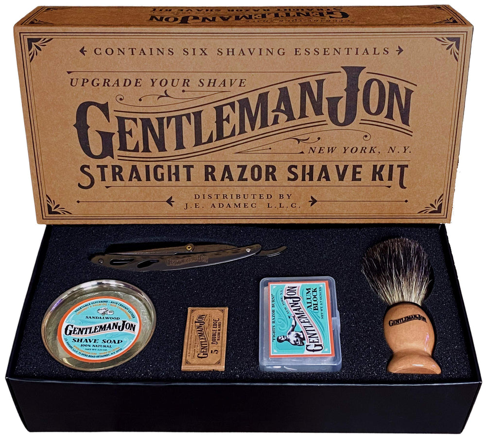 Gentleman Jon straight razor folded in handle for secure grip.