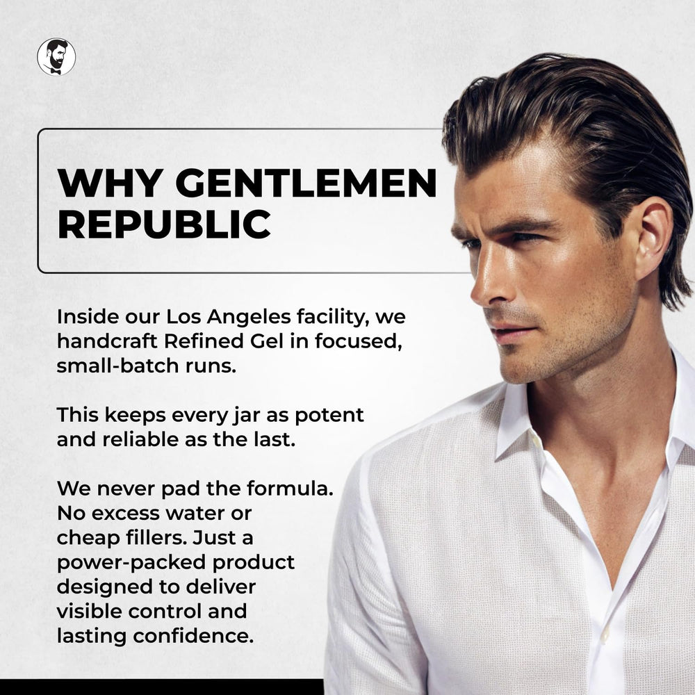 Rendimiento estable para looks de día con gel Gentlemen Republic 8oz.