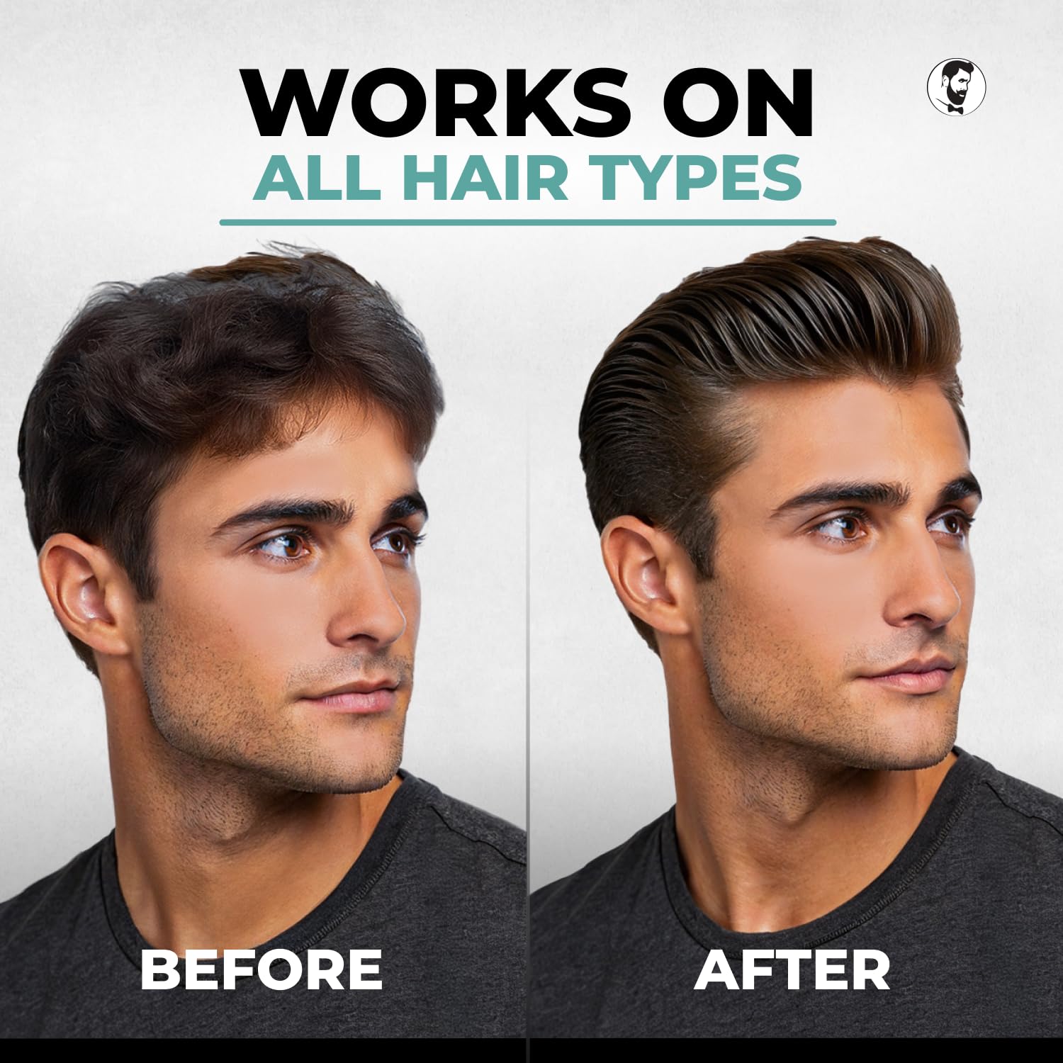 Versatile styling for slick backs and textured curls.