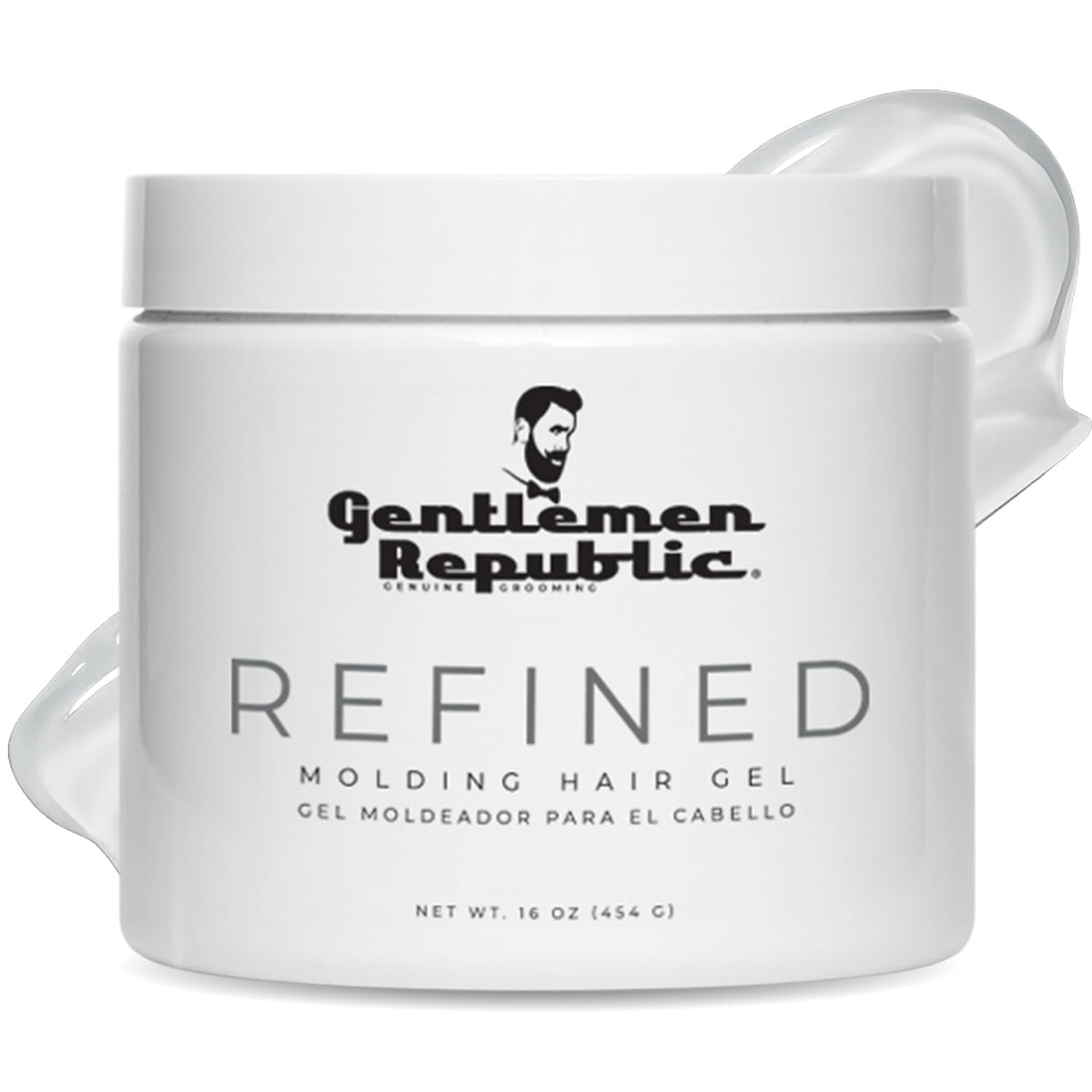 Gentlemen Republic Refined Hair Gel 16oz bottle with premium hold for a polished look.