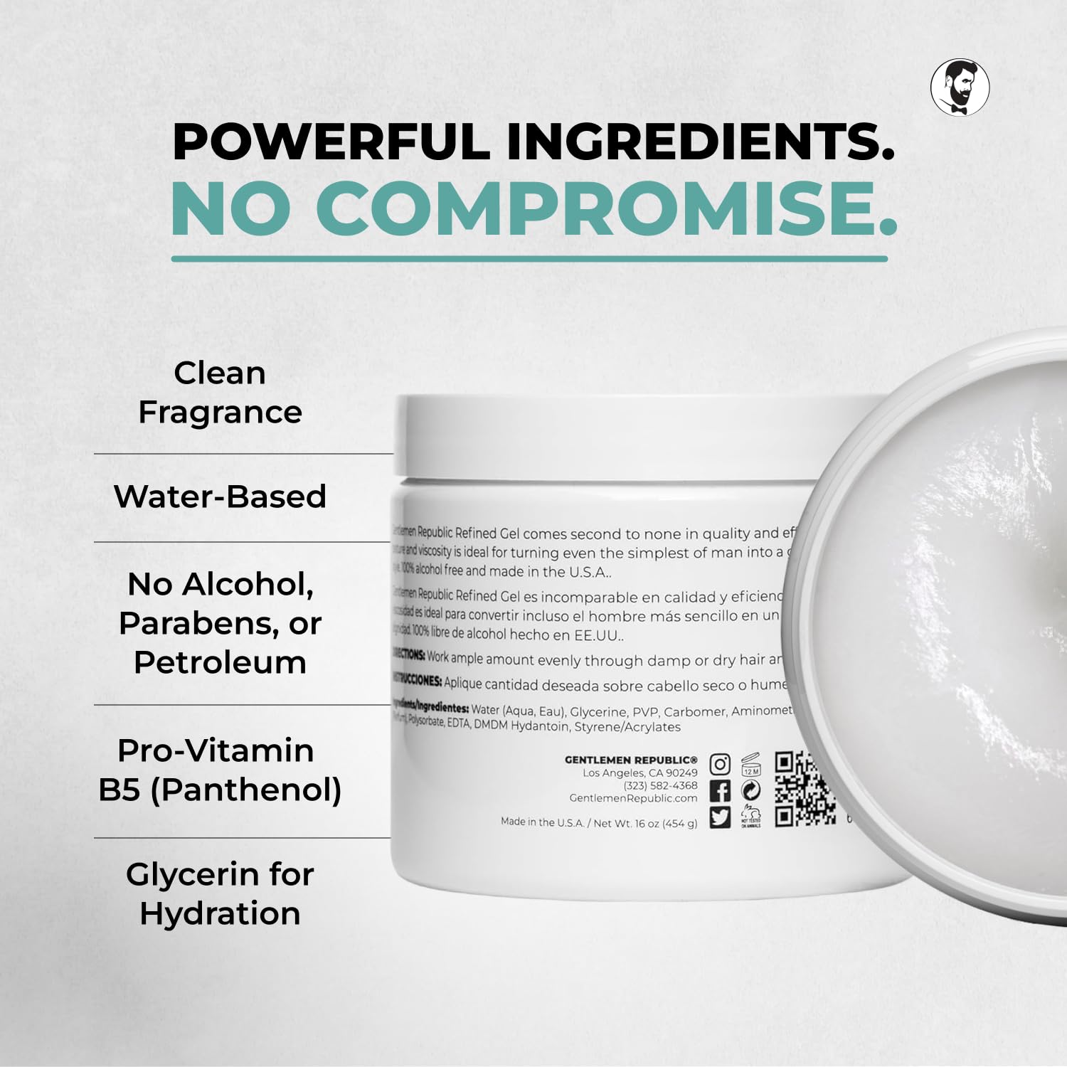 Gentlemen Republic humidity-resistant formula helps keep style intact.