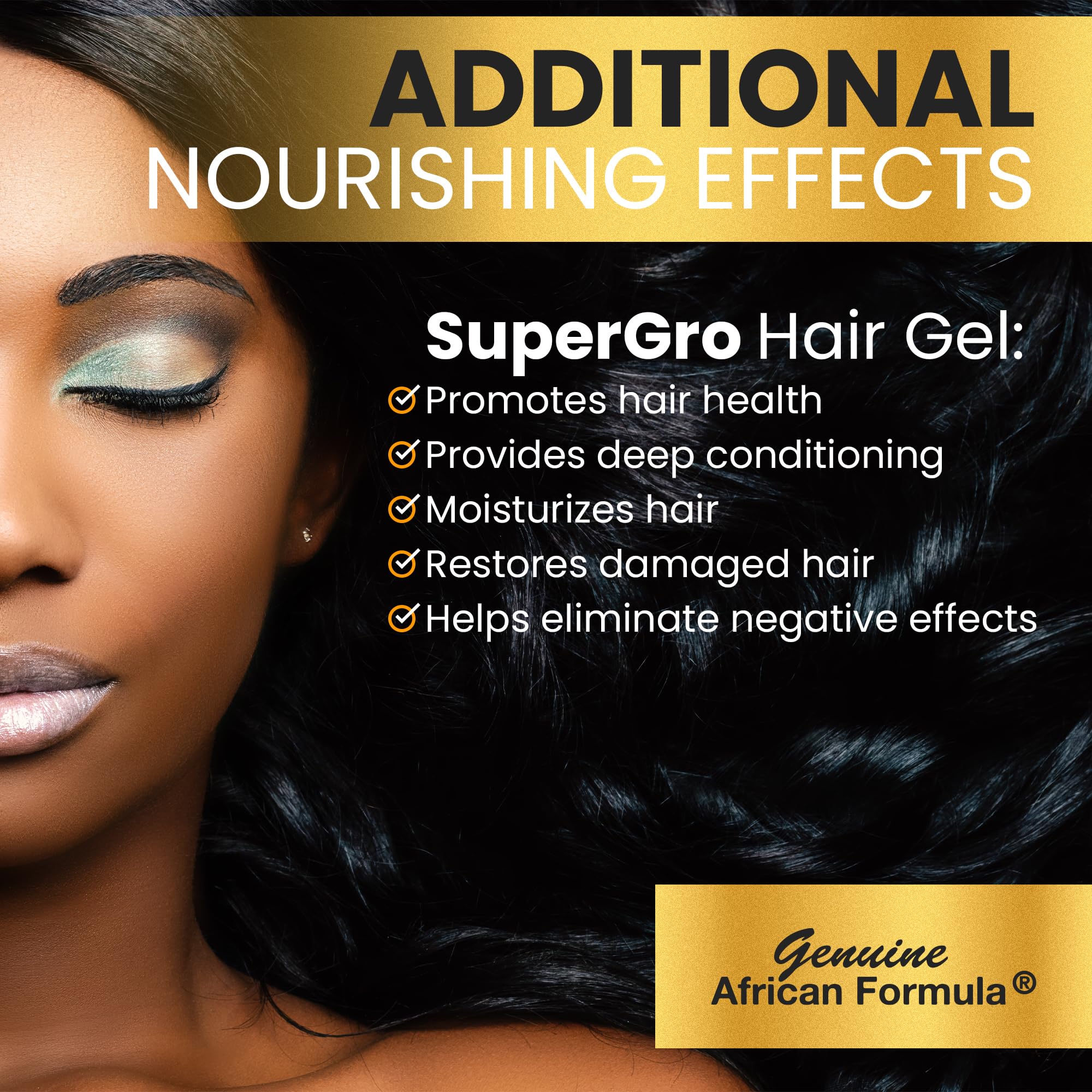 Brillo natural y textura definida en rizos mediante el gel SuperGro.