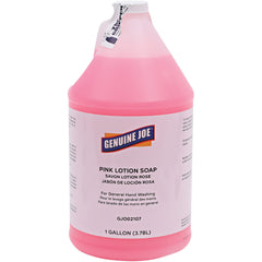 Genuine Joe Jabon Loción Rosa en botella de galón lista para rellenar dispensadores