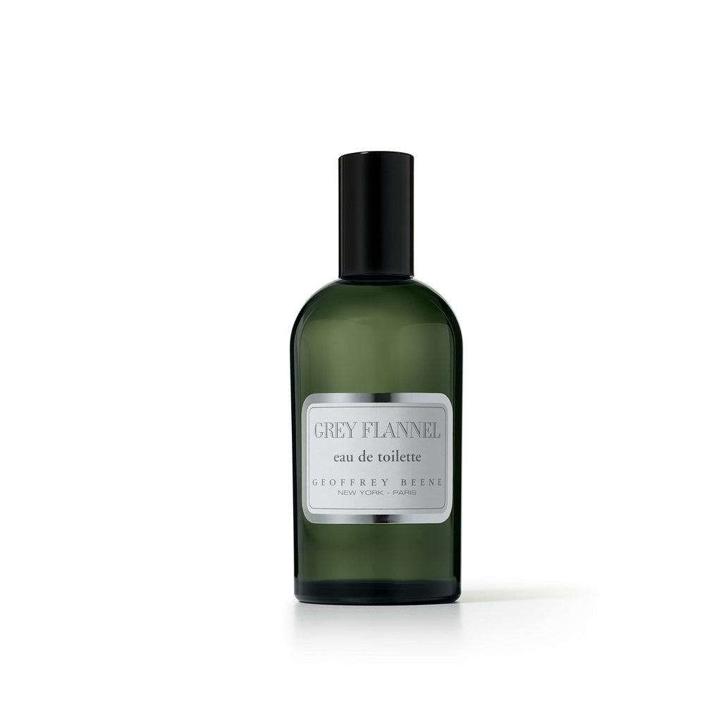 Geoffrey Beene Grey Flannel bottle front view, ideal for daytime wear and confident days.