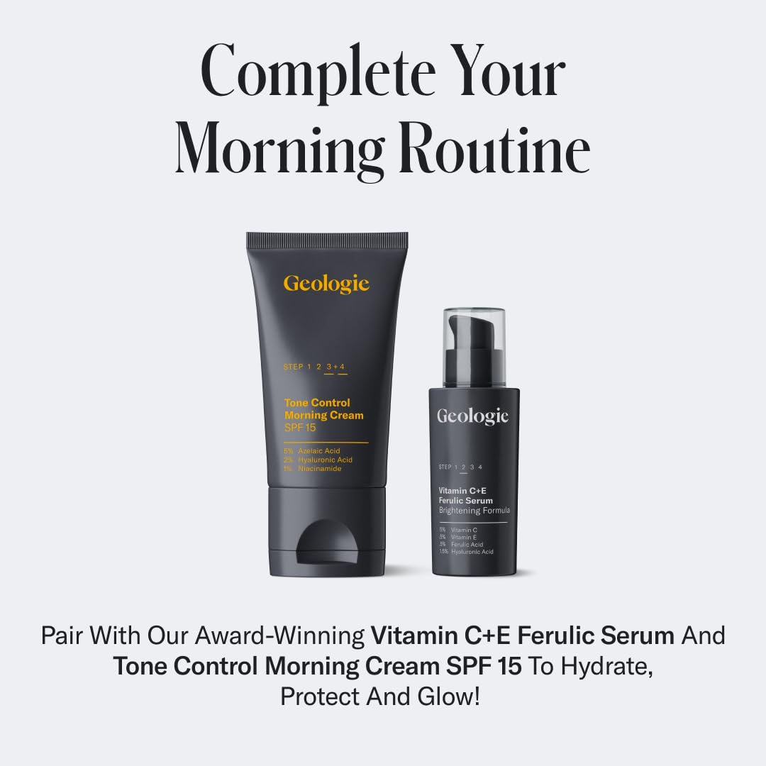 Geologie Moisturizing Face Cream SPF 15 packaging highlights reef-safe sunscreen.