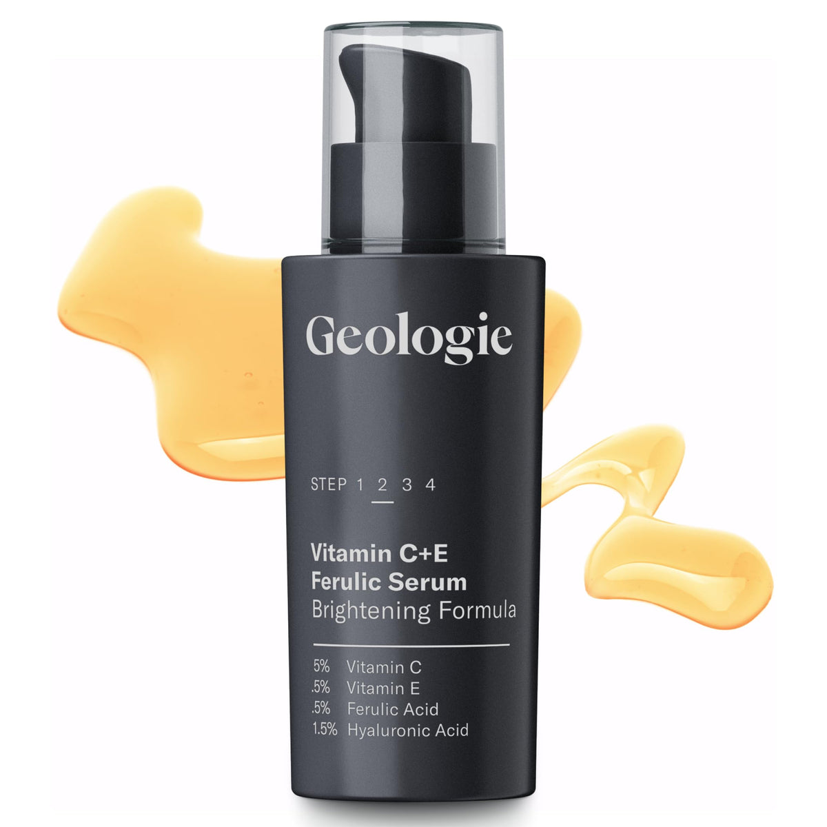 Geologie Vitamin C+E Ferulic Acid Serum bottle ready for daily brightening.