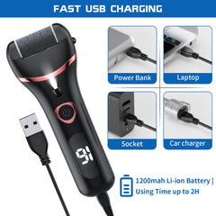 Geopu battery display and light guiding safe use during foot care