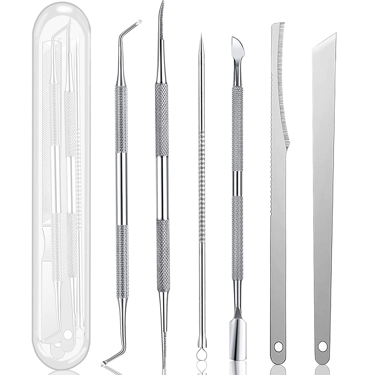 Geounzay ingrown toenail pedicure tool kit seven pieces for precise grooming and nail correction.