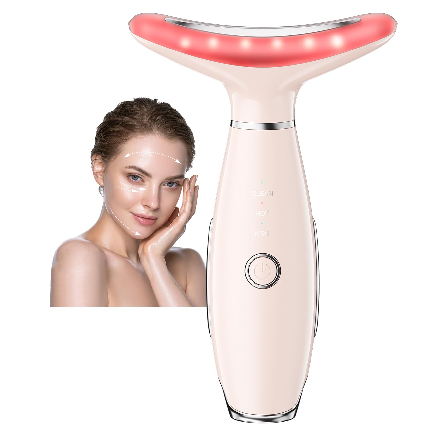 Gequip neck-face massager compact design for on-the-go skincare