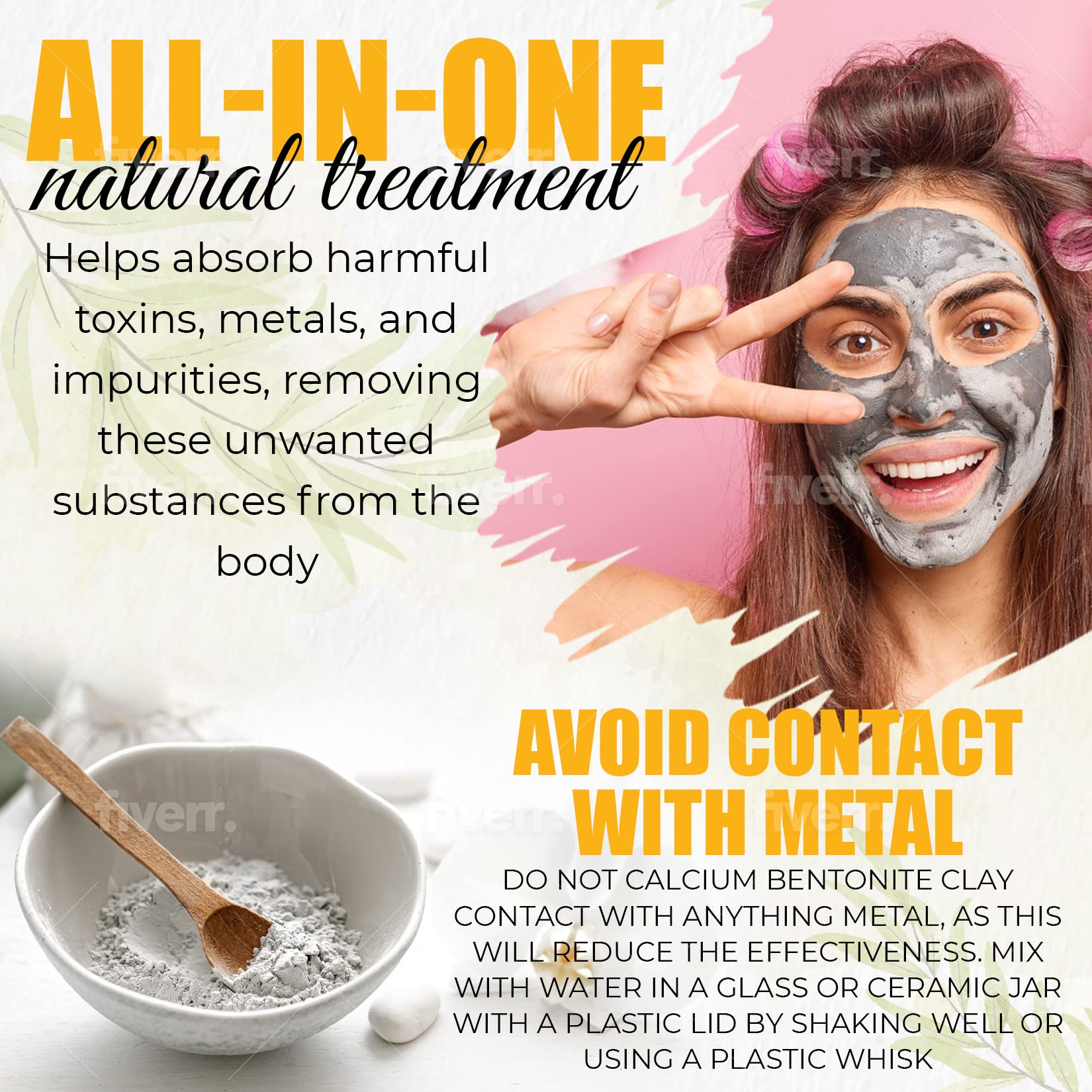 GER General Merchandise calcium bentonite clay powder—suitable for baths, foot soaks, and hair masks.