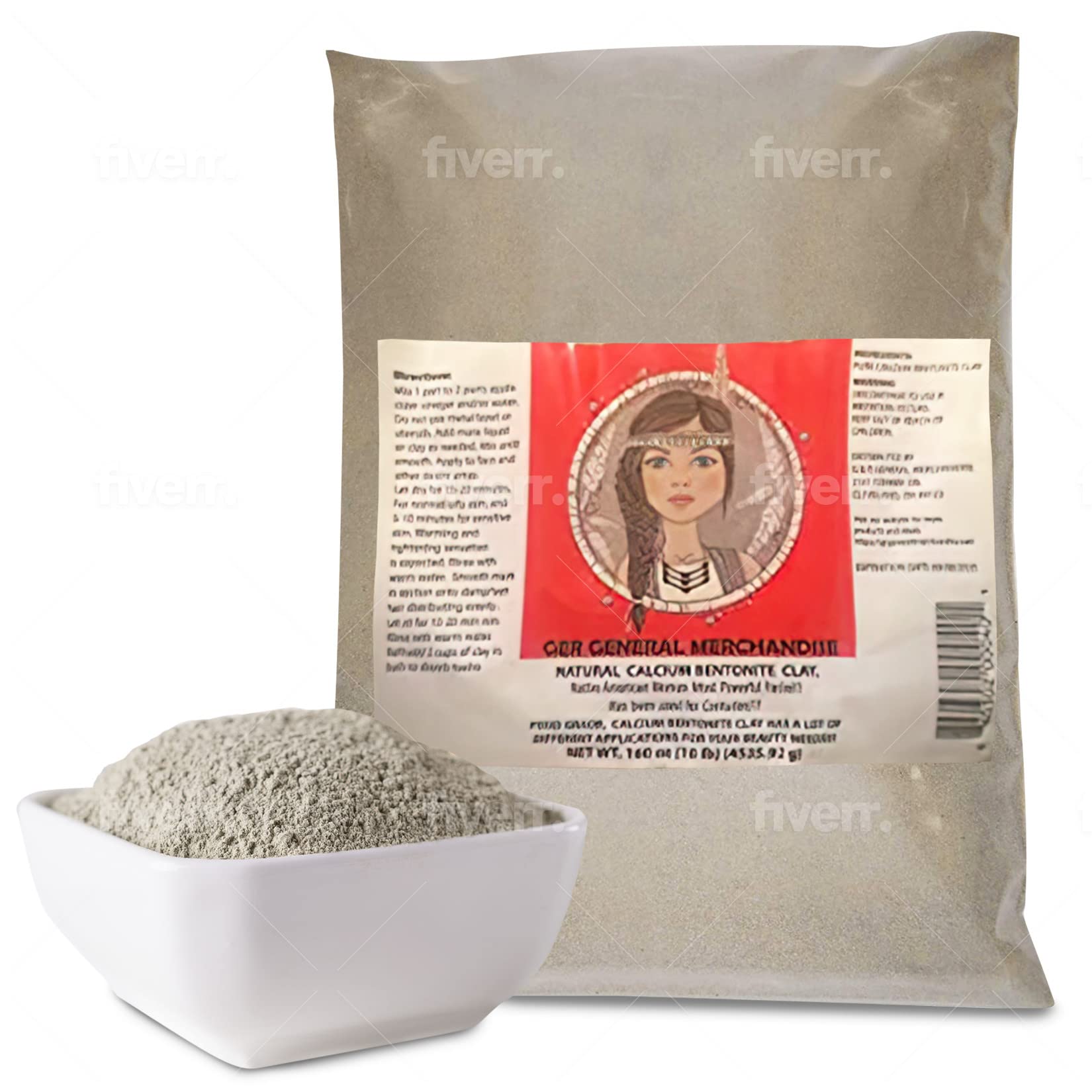 GER General Merchandise calcium bentonite clay—avoid metal contact for best results.