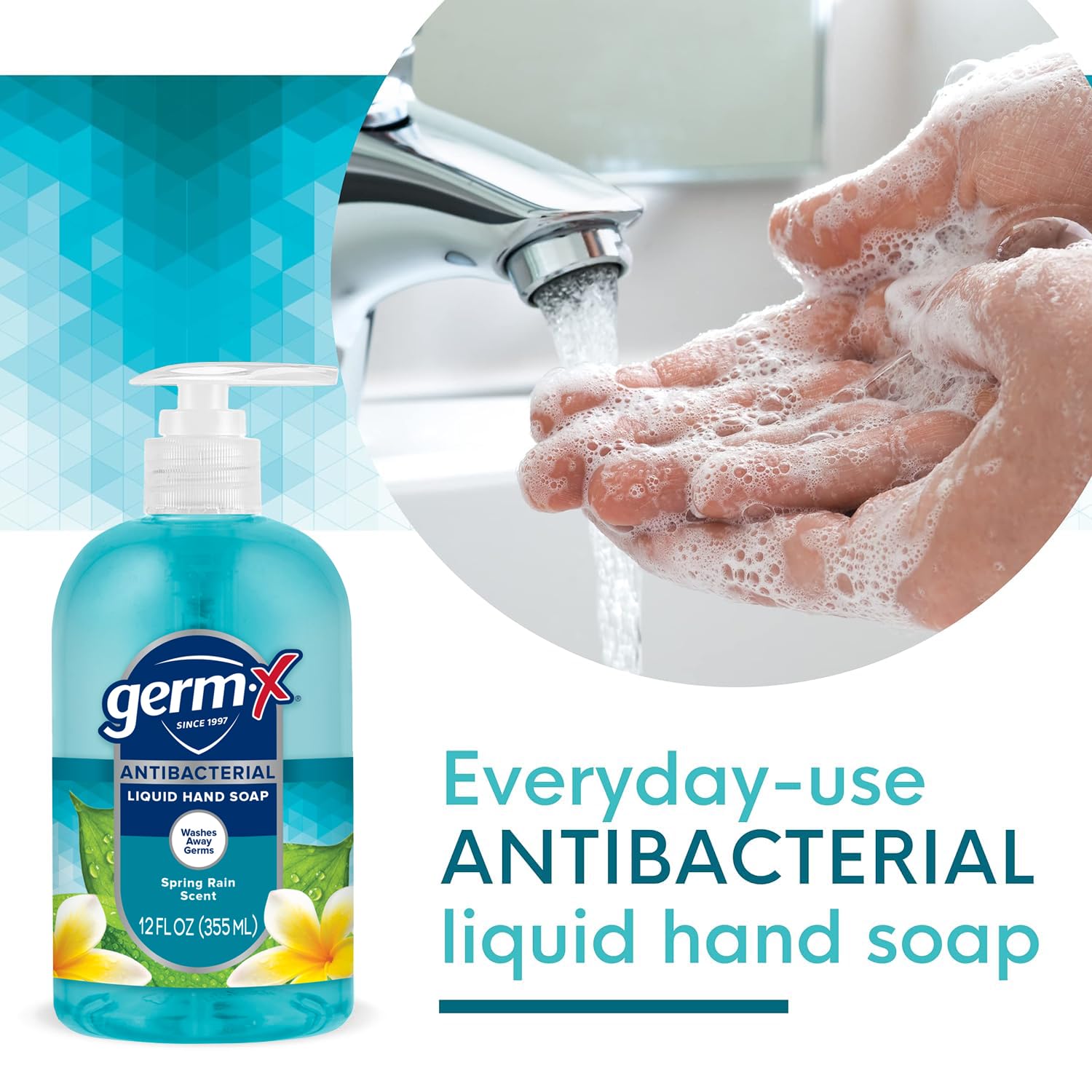 Germ-X probado dermatológicamente, seguro para toda la familia.