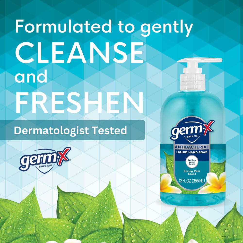 Pack de 4 jabones Germ-X de 12 oz para casa, oficina o aula.