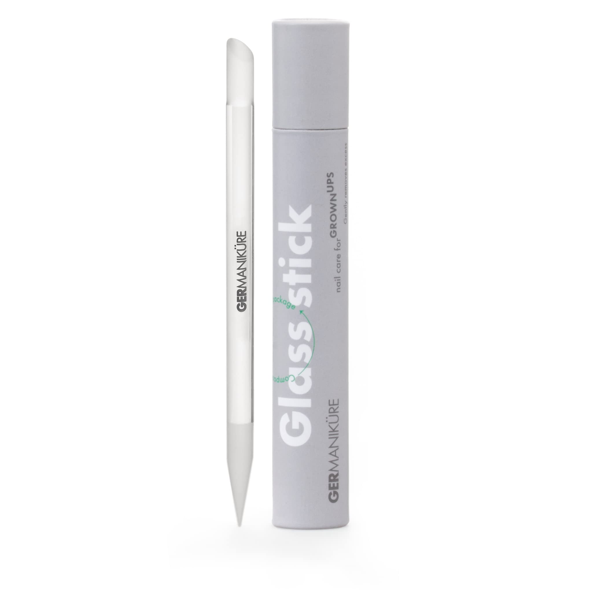 GERMANIKURE clear glass cuticle stick with no sleeve for precise cuticle work