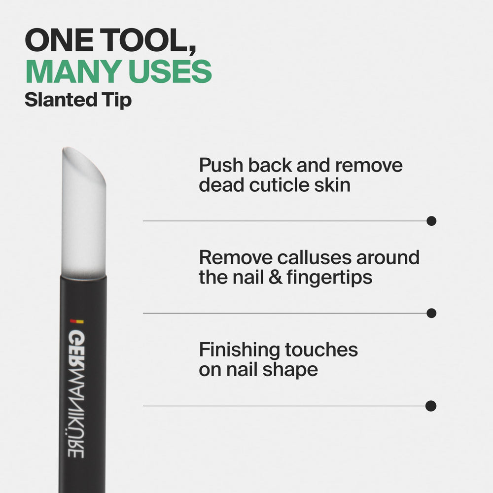 GERMANIKURE dead skin removal with slant tip minimizes contact