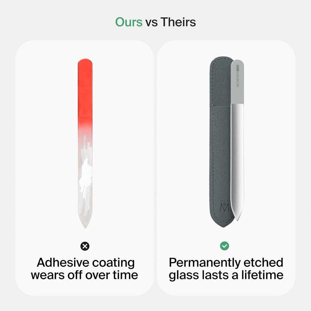 Germanikure suede sleeve protects the glass file during storage
