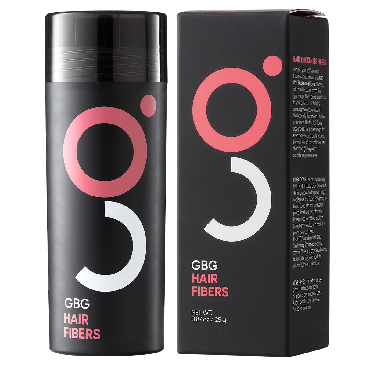 GBG Get Back Gorgeous frasco de fibras cabello marrón oscuro para mayor espesor inmediato