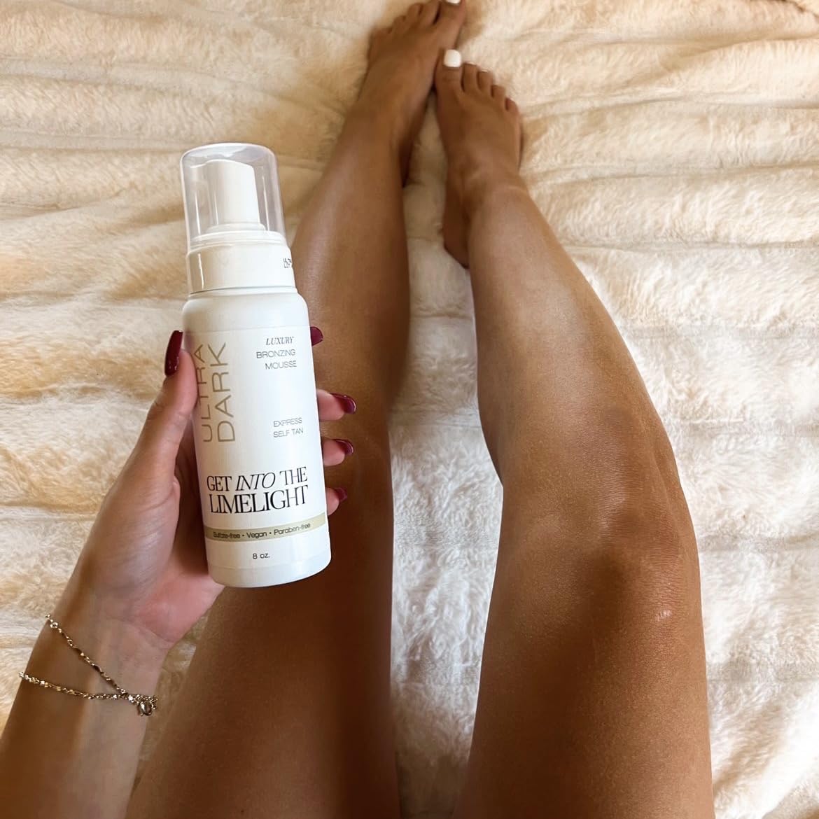 Get Into The Limelight finished tan on skin provides a smooth, lasting glow.