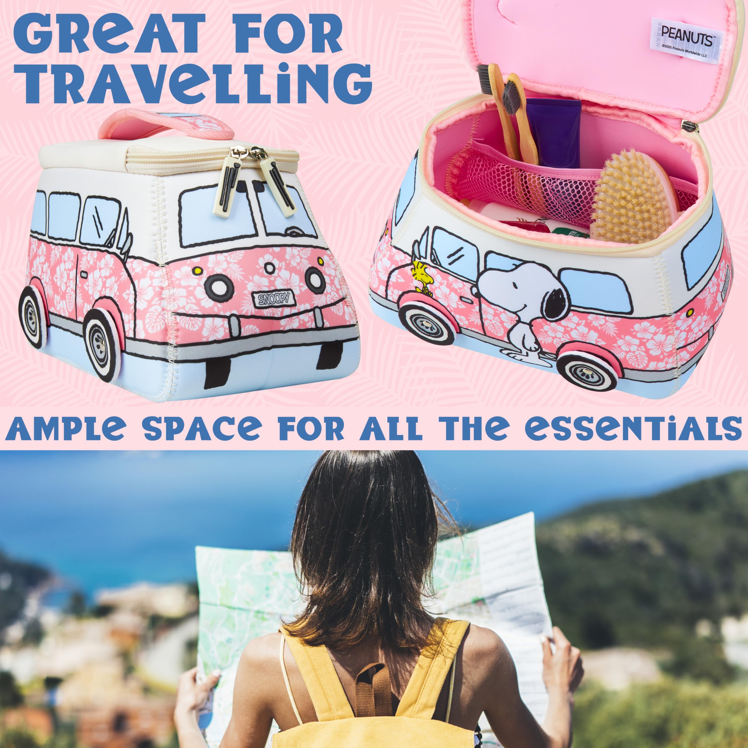 Get Trend Snoopy travel pouch suitable for cruises, flights, and everyday storage
