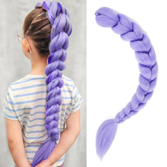 GetGal 28-inch purple braiding ponytail blends with natural hair for cosplay