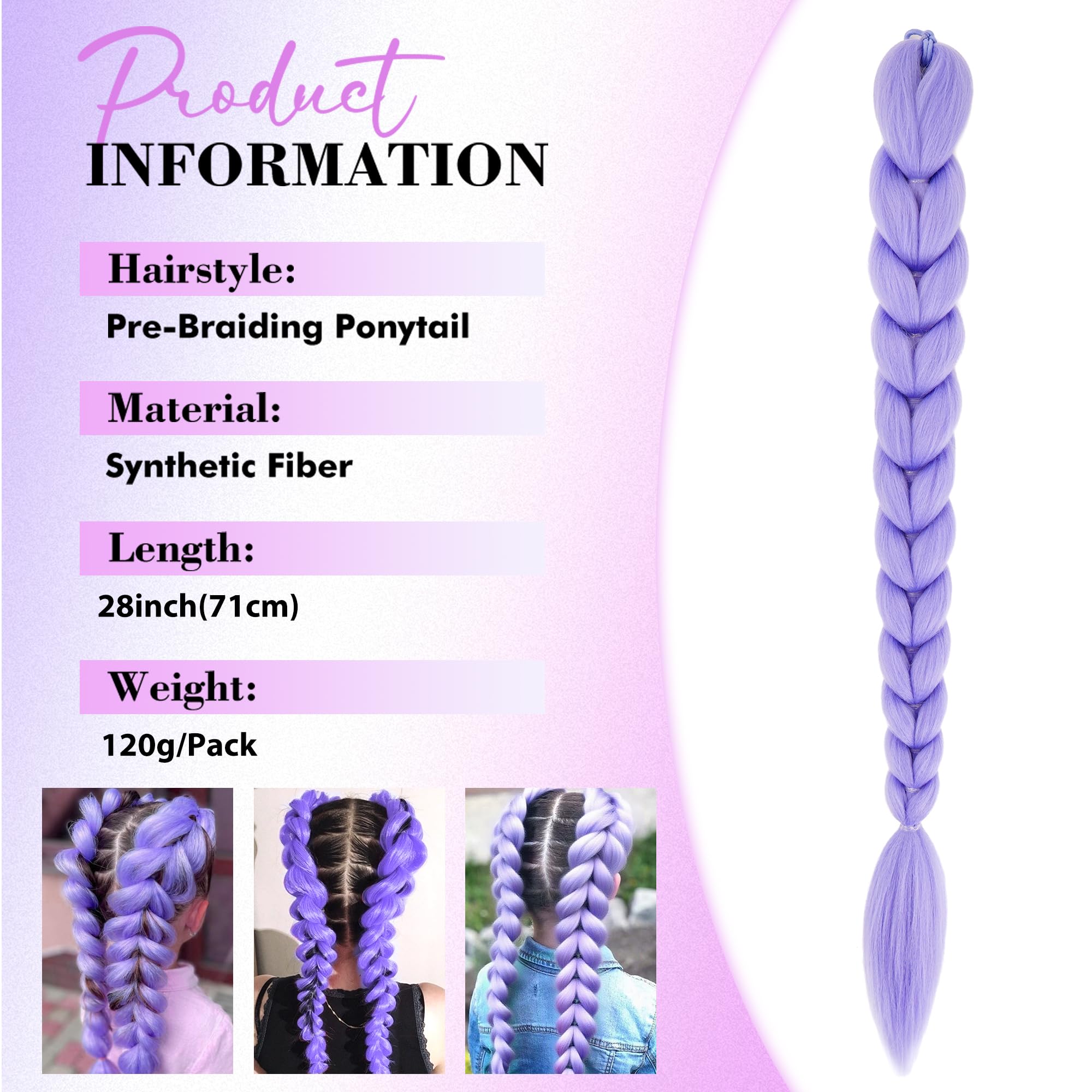 GetGal pre-styled braid ponytail adds instant volume for quick transformations
