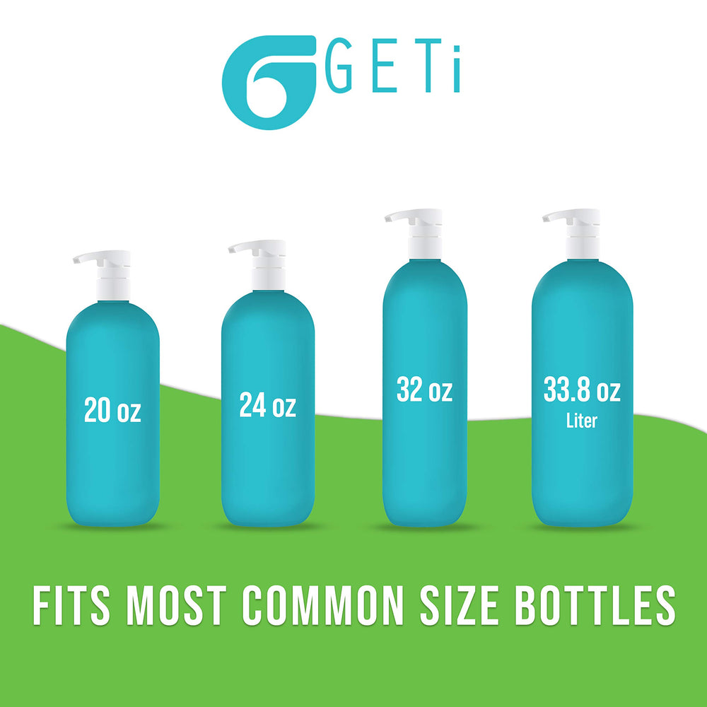 Geti Beauty pump-dispenser-top-view shows ergonomic, non-slip grip for comfort.