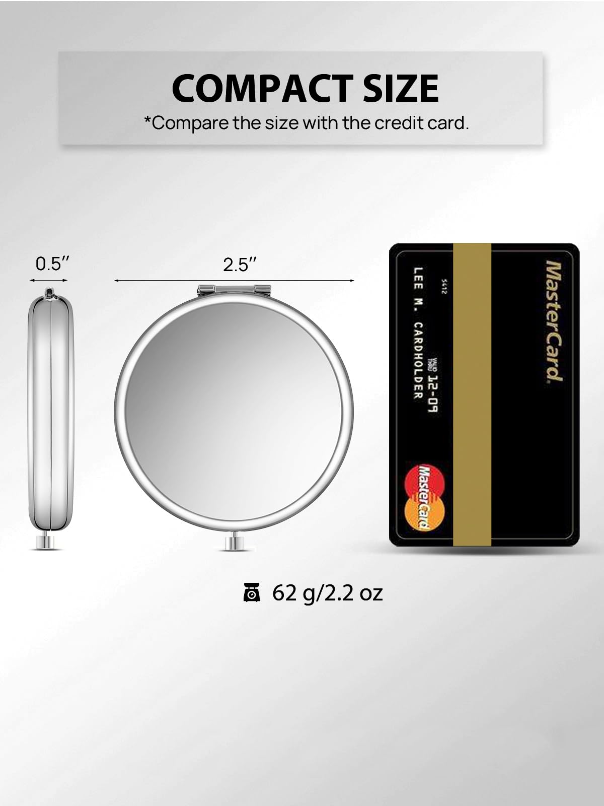 Getinbulk Compact Mirror metal shell close-up showing durable push-button lid.