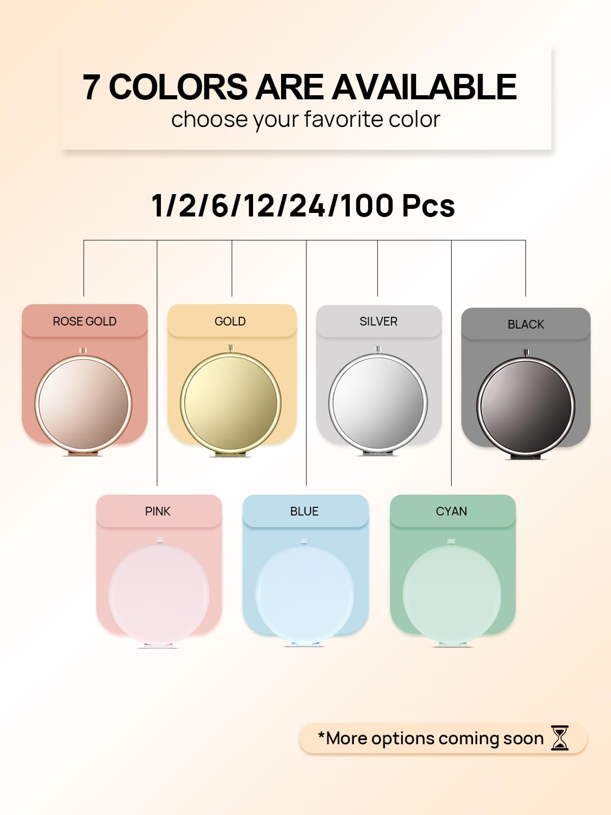 Getinbulk metal shell compact mirror rose gold closed and protected
