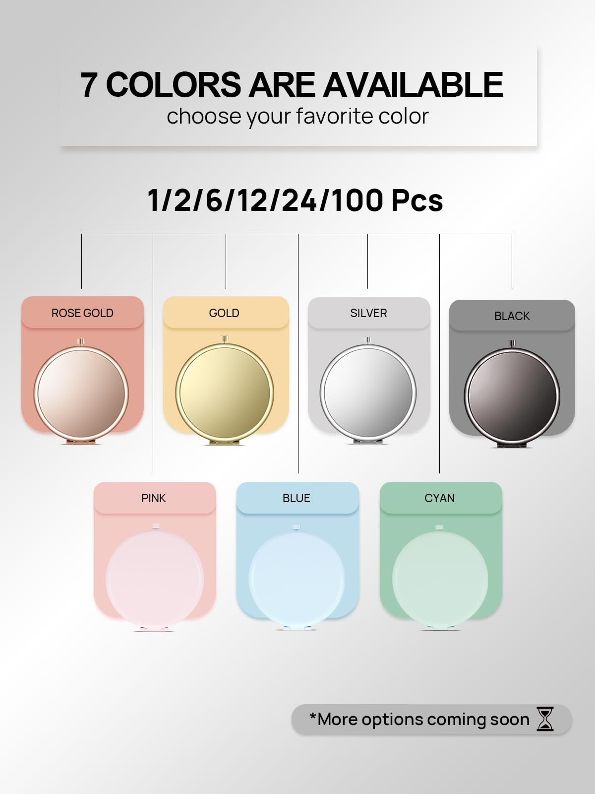 Getinbulk Compact Mirror dual-sided for mascara and tweezing tasks.