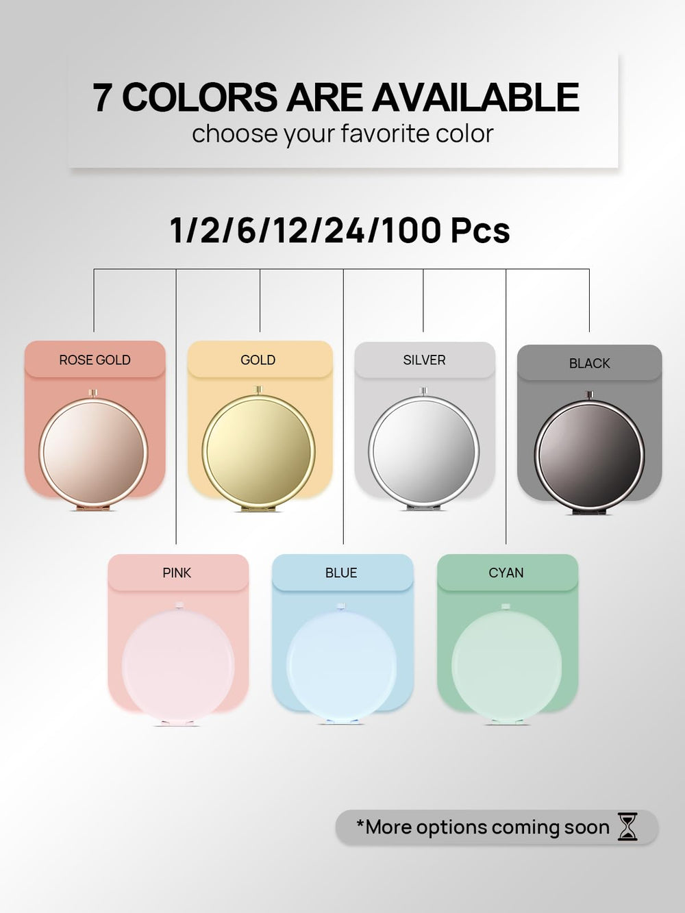 Getinbulk Compact Mirror dual-sided for mascara and tweezing tasks.
