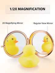 Getinbulk compact mirror rose gold with 2X magnifier for detailed grooming