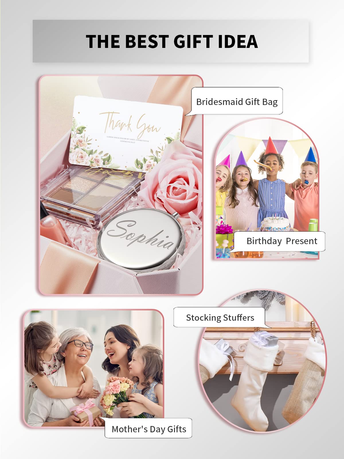Getinbulk Compact Mirror sturdy frame and smooth push-button opening.