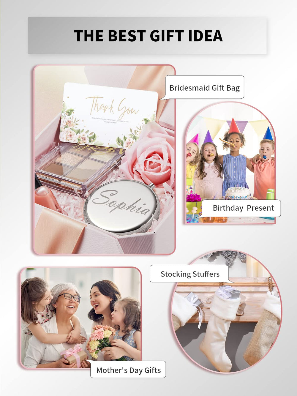 Getinbulk Compact Mirror sturdy frame and smooth push-button opening.