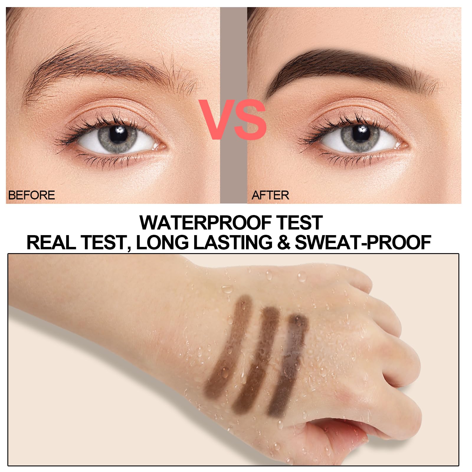 GEUUFEA brow brushes with spiral, angled, and rounded heads for precise shaping